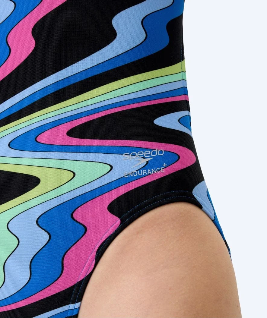 Speedo baddräkt för dam - Printed Leaderback - Svart/blå - Bild 7
