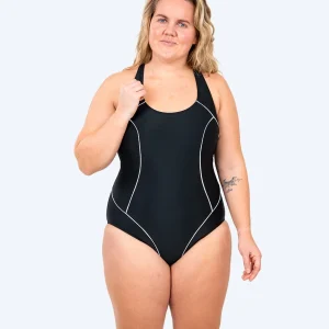 Watery badedragt i plus size til damer - Kaito - Sort/hvid