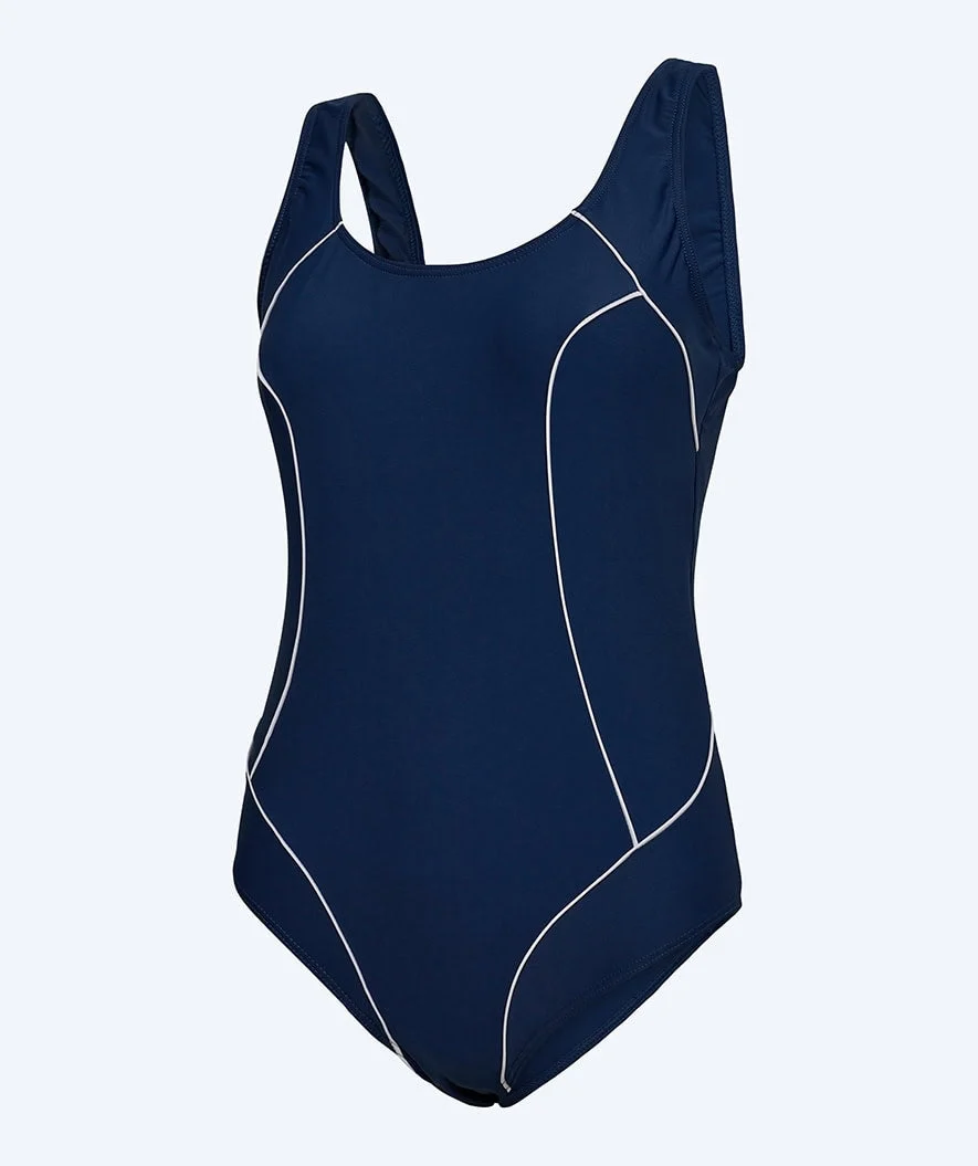Watery badedragt i plus size til damer - Tamaya U-Back - Mørkeblå/hvid - Bild 6